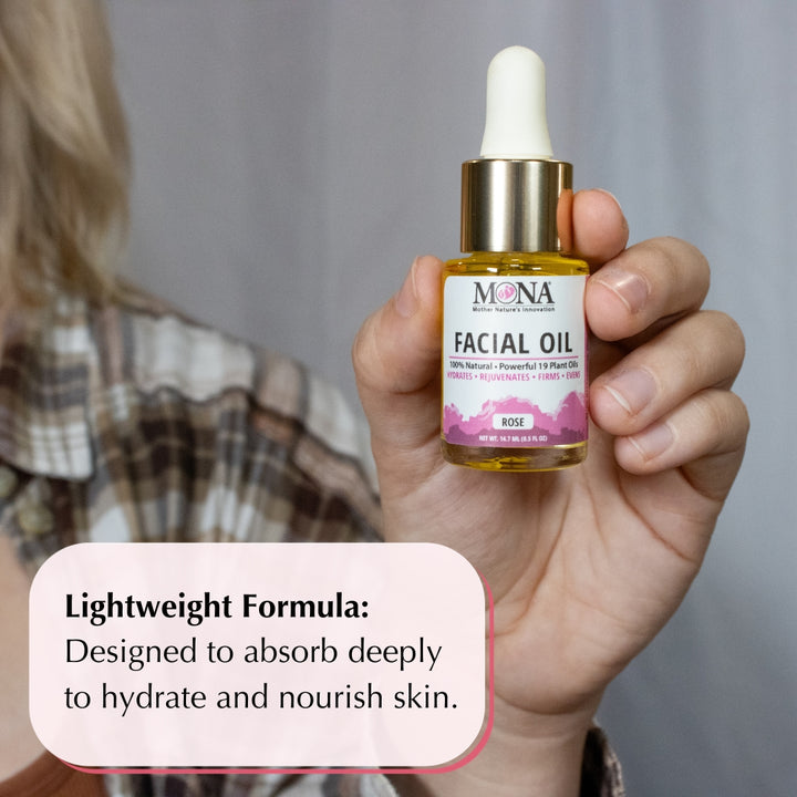 Lightweight facial oil designed to absorb deeply to hydrate and nourish skin.