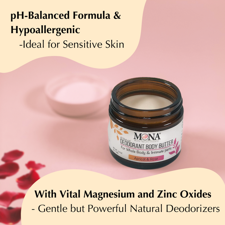 Deodorant Body Shea Butter for Whole Body & Intimate Parts | 2.0 Oz All-Day Odor Protection