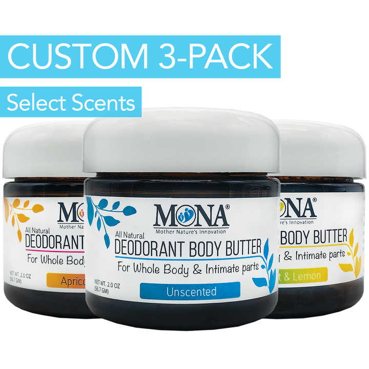 CUSTOM 3-Pack | Shea Cream Deodorant for Whole body & Intimate Parts All-Day Odor Protection
