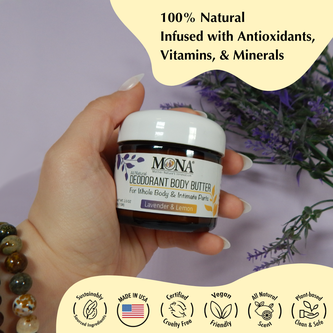 Deodorant Body Shea Butter for Whole Body & Intimate Parts | 2.0 Oz All-Day Odor Protection