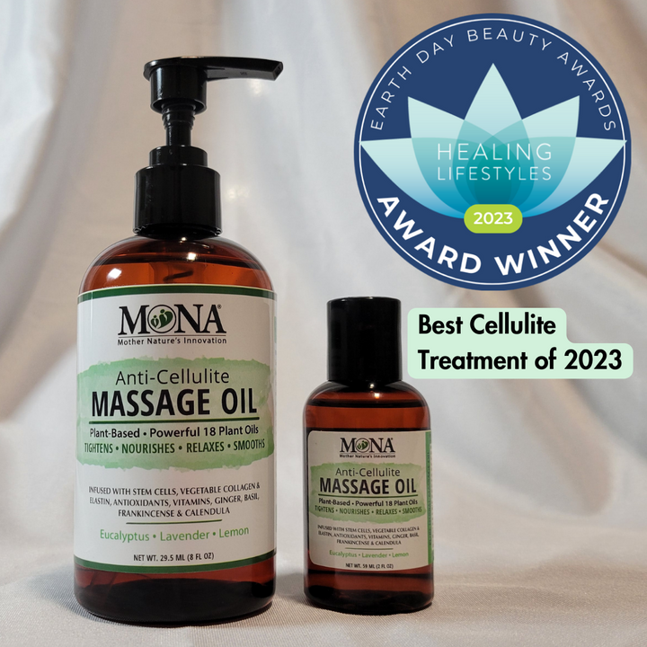 Plant-Based Anti-Cellulite Massage Oil (Naturally scented with Eucalyptus, Lavender, & Lemon)