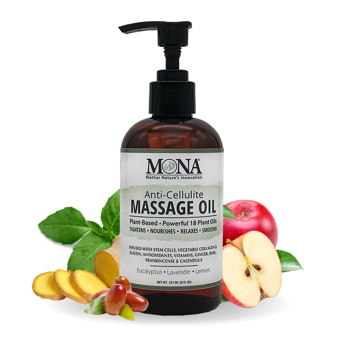 Plant-Based Anti-Cellulite Massage Oil (Naturally scented with Eucalyptus, Lavender, & Lemon)