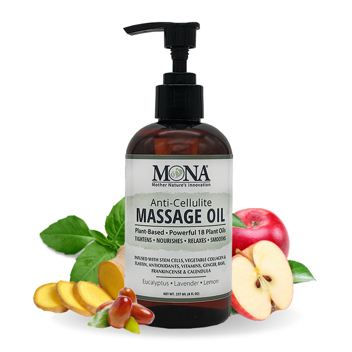 Plant-Based Anti-Cellulite Massage Oil (Naturally scented with Eucalyptus, Lavender, & Lemon)