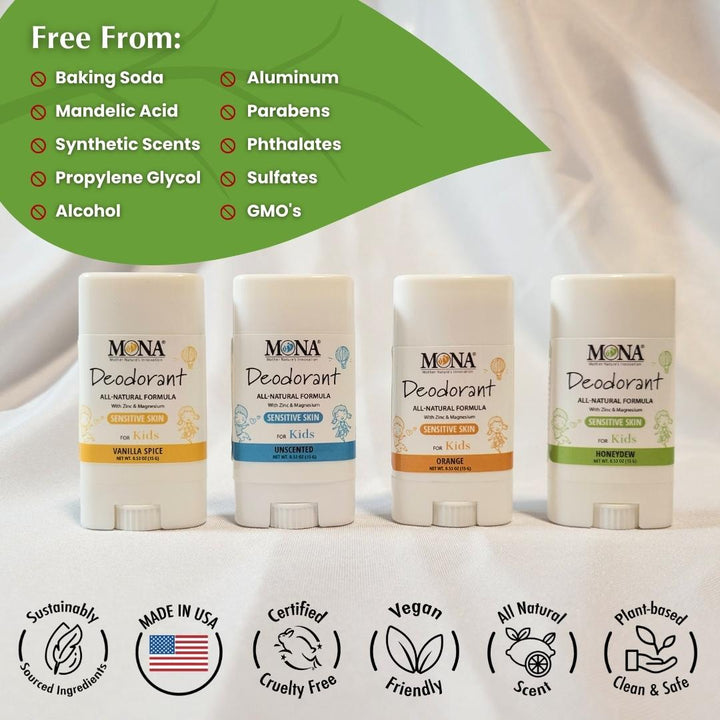 CUSTOM 4-PACK | Travel Size KIDS Deodorant (0.53 oz each)