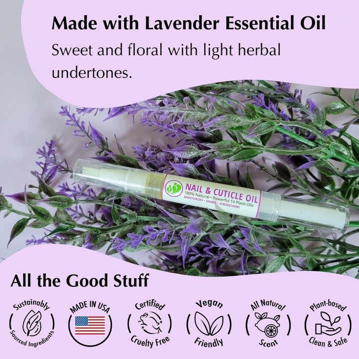 Nail and Cuticle Treatment Pen | Lavender | Strengthens & Shines (0.084 oz 2.5mL)