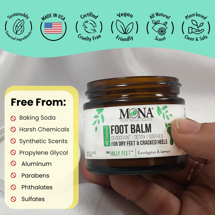 All Natural Foot Balm Deodorant | Eucalyptus & Lemon | 2.0 Oz