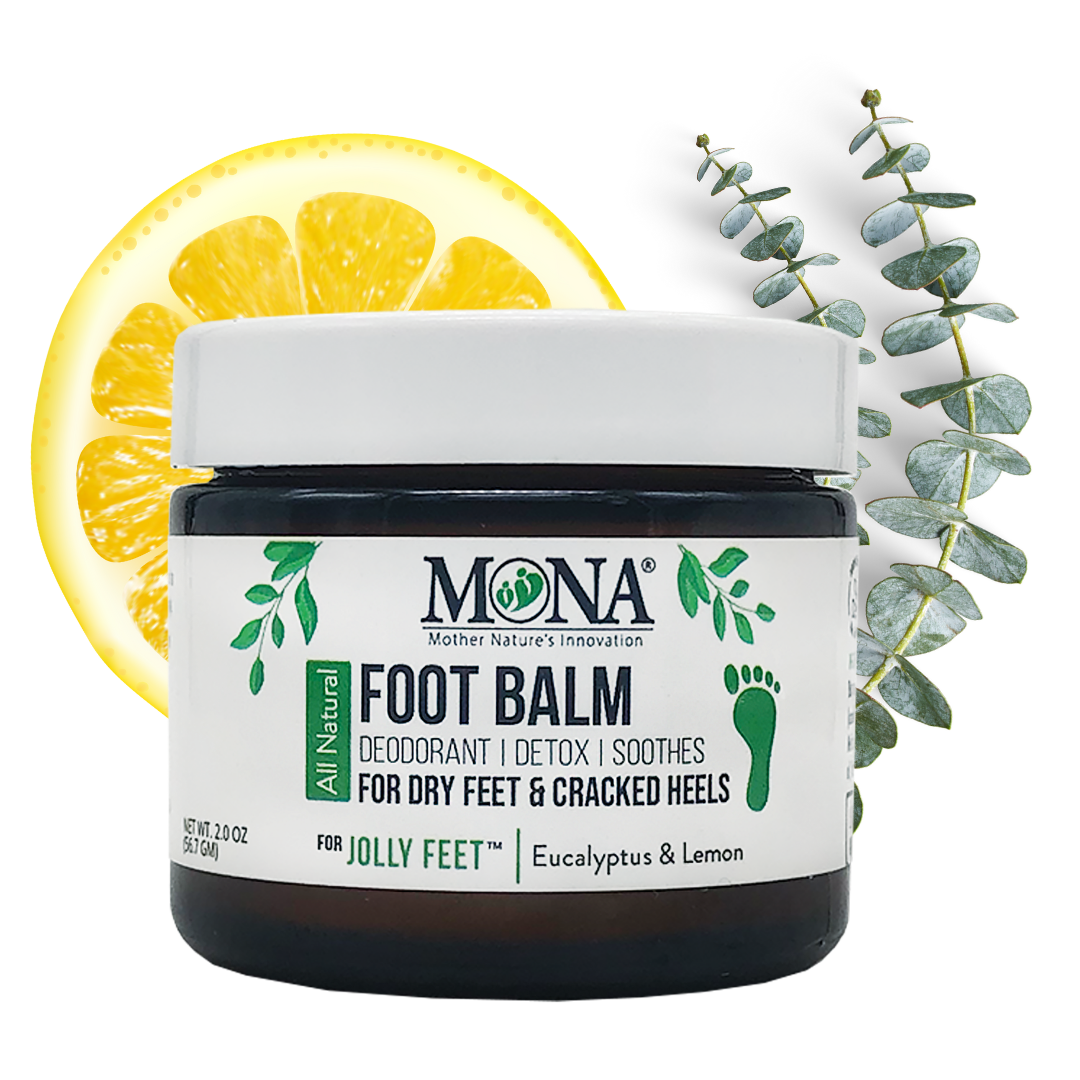 All Natural Foot Balm, Foot Deodorant Balm, For Dry Feet and Cracked Heels