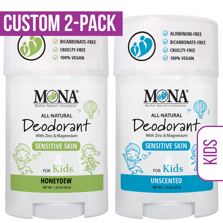 CUSTOM 2-Pack | All Natural Kids Deodorant for Boys and Girls