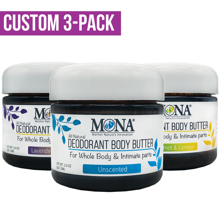 CUSTOM 3-Pack | Shea Cream Deodorant for Whole body & Intimate Parts All-Day Odor Protection