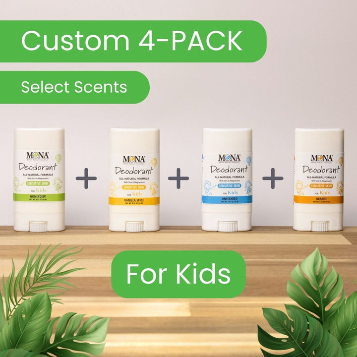 CUSTOM 4-PACK | Travel Size KIDS Deodorant (0.53 oz each)