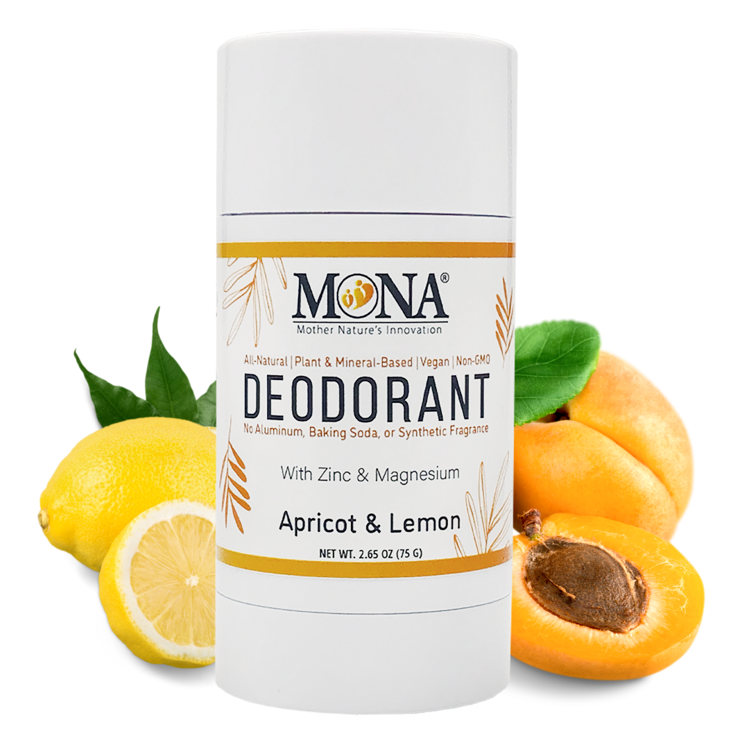 All Natural Deodorant for Women, Men, and Teens, Apricot and Lemon Scents