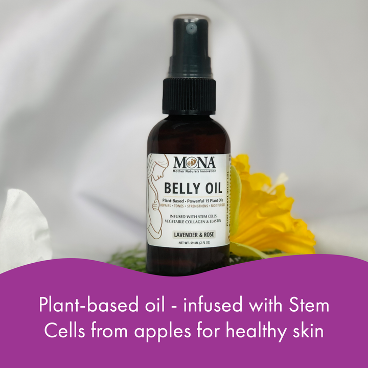 Natural Belly Oil (Lavender & Rose Scents) | 2.0 Oz