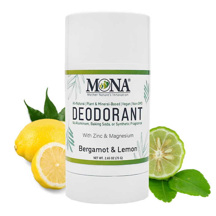 All Natural Deodorant for Women, Men, and Teens, Bergamot and Lemon Scents