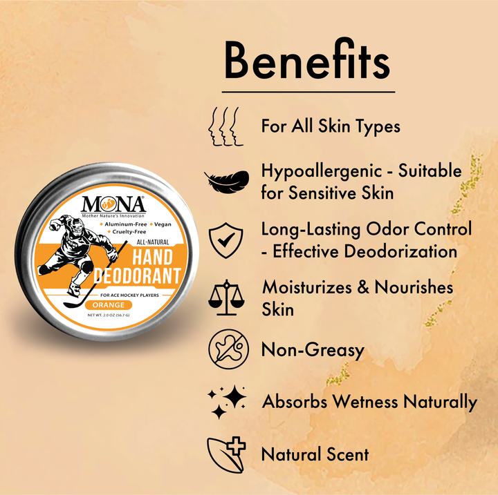 All Natural Hand Deodorant for Ace Hockey Players | Orange Scent