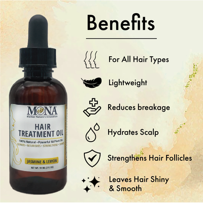 All Natural Hair Treatment Oil (Jasmine & Lemon Scents)