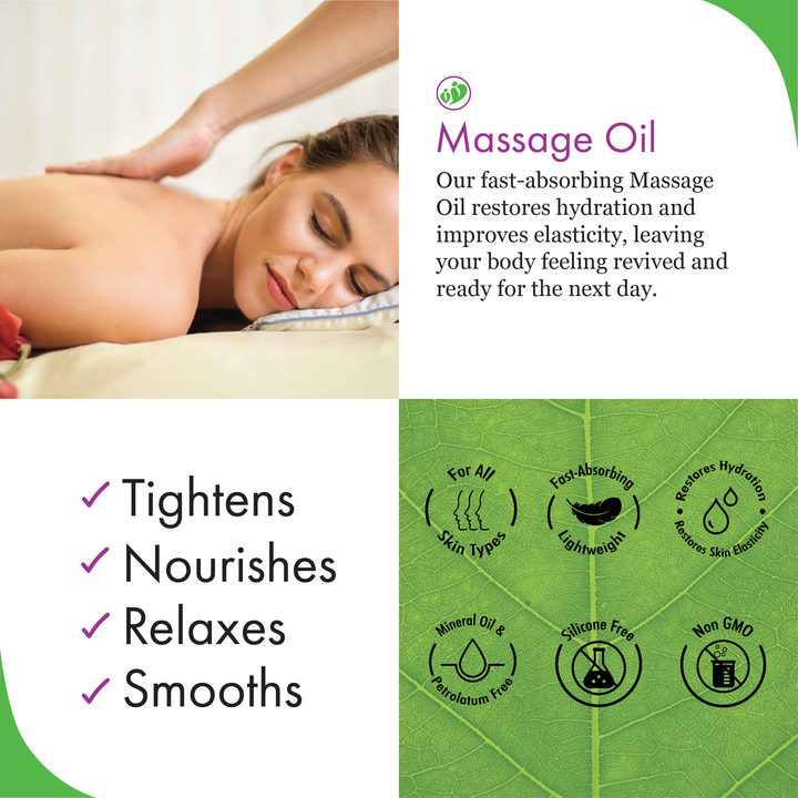 Plant-Based Anti-Cellulite Massage Oil (Naturally scented with Eucalyptus, Lavender, & Lemon)