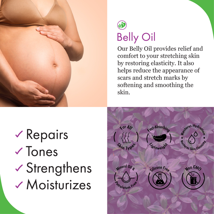 Natural Belly Oil (Lavender & Rose Scents) | 2.0 Oz