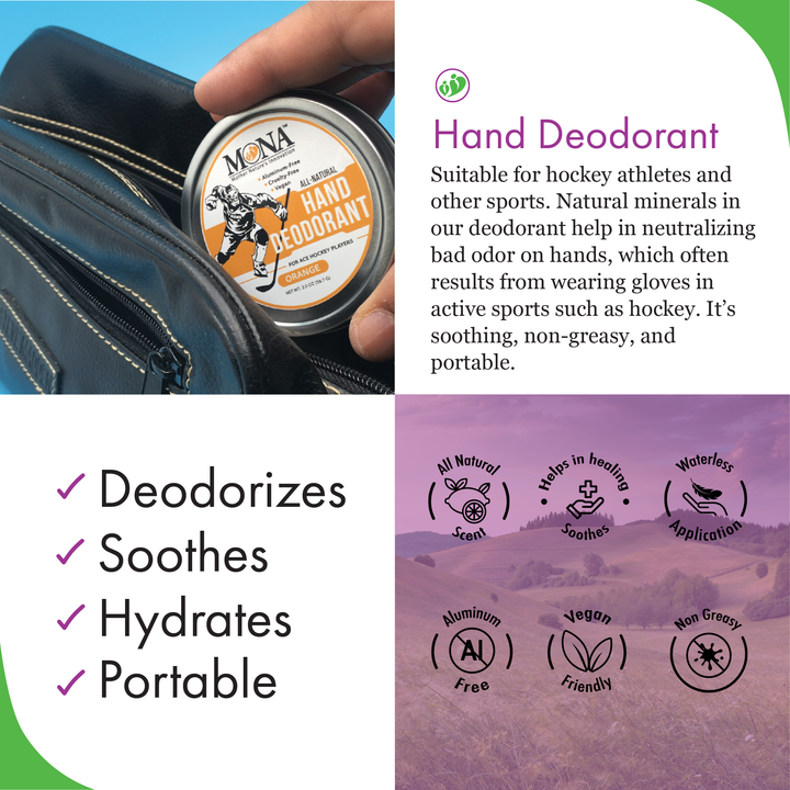 All Natural Hand Deodorant for Ace Hockey Players | Orange Scent